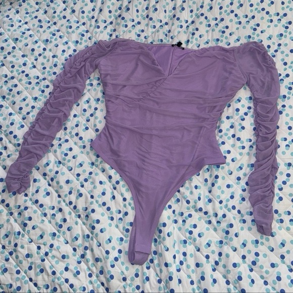 Fashion Nova Hot Mesh Lavender Purple Bodysuit - Picture 1 of 3
